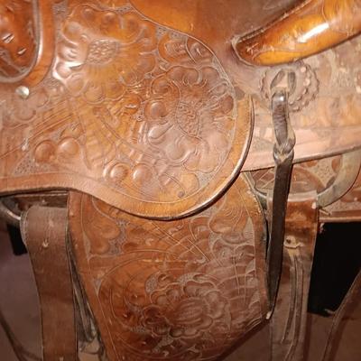 Antique leather saddle - Buck Steiner Maker Austin Texas