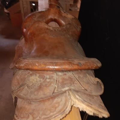 Antique leather saddle - Buck Steiner Maker Austin Texas