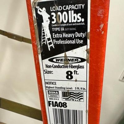 Lot 545, Werner 300 pound capacity 8 foot fiberglass ladder