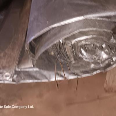 Steel pipe pole tent with 2 large silver tarps