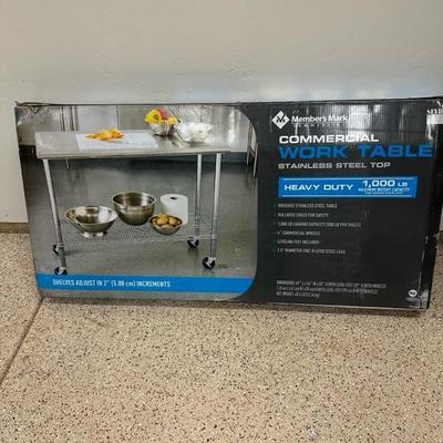 Lot 546, commercial worktable with stainless steel top