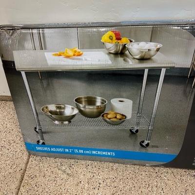 Lot 546, commercial worktable with stainless steel top