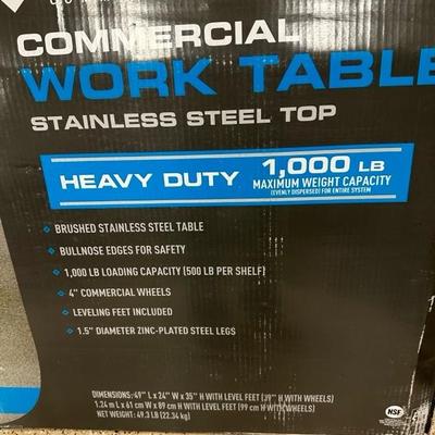 Lot 546, commercial worktable with stainless steel top