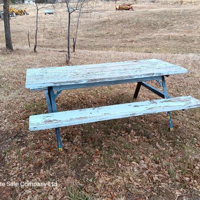 Steel framed Picnic table