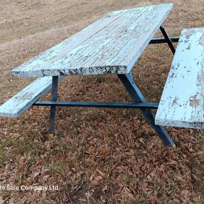 Steel framed Picnic table