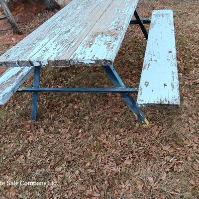 Steel framed Picnic table