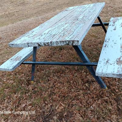 Steel framed Picnic table