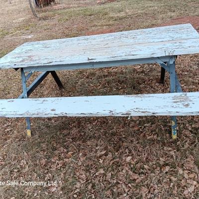 Steel framed Picnic table