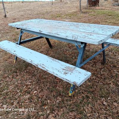 Steel framed Picnic table