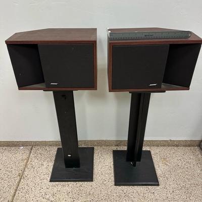 Lot 548 Pair of Bose speakers on speaker stands