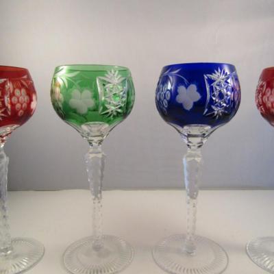 Etched Crystal Wine Glasses- Possibly Ajka Crystal Marsala Pattern