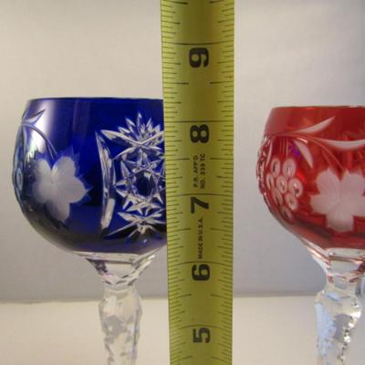 Etched Crystal Wine Glasses- Possibly Ajka Crystal Marsala Pattern