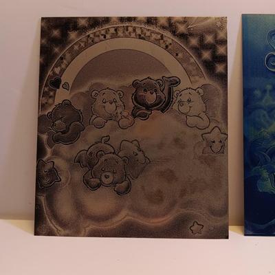 Cartoon laser art - metal / tin tiles with cartoon characters
