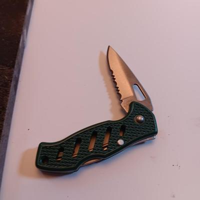 Laser art tiles moose & elk with two pocketknives