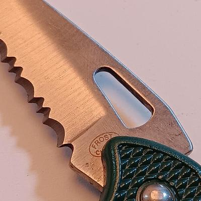 Laser art tiles moose & elk with two pocketknives