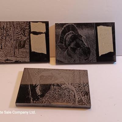 Three laser art tiles Turkey - Deer- owls
