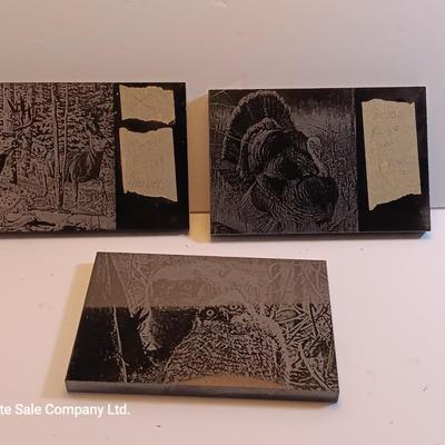 Three laser art tiles Turkey - Deer- owls