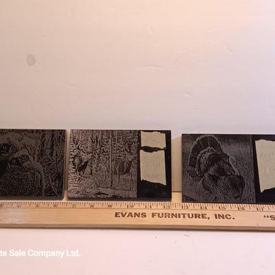 Three laser art tiles Turkey - Deer- owls