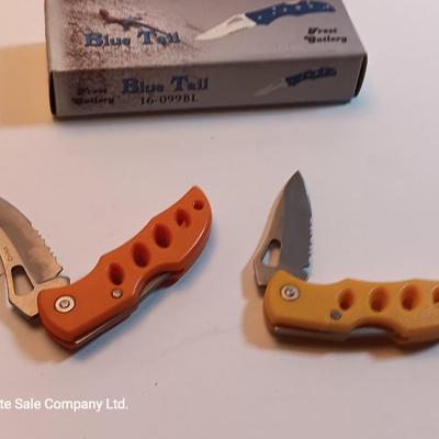 New Blue tail pocketknife with two smaller ones