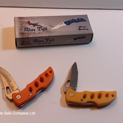 New Blue tail pocketknife with two smaller ones