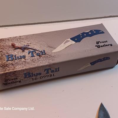 New Blue tail pocketknife with two smaller ones