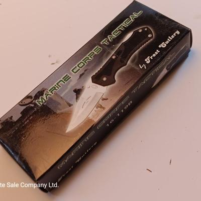 Three Frost Cutlery pocketknives - Marine Corps Tactical and two smaller ones