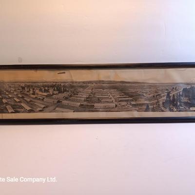 Antique long framed Greene Post Card Co. Camp LEWIS Washington picture