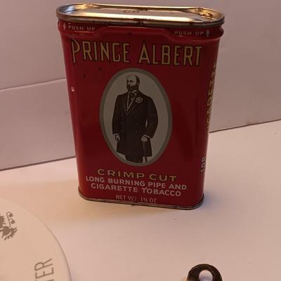 Prince Albert tins - Coors pottery ashtray - can openers