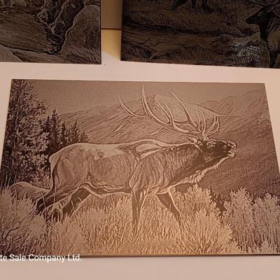 Laser art tin tiles - Three different pictures of Elk