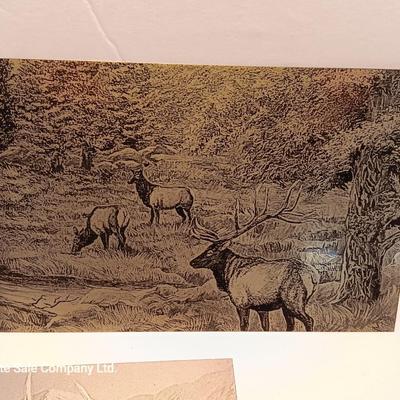 Laser art tin tiles - Three different pictures of Elk