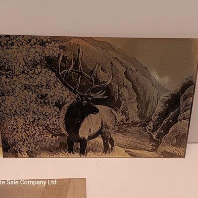 Laser art tin / metal tiles - squirrel - moose - elk