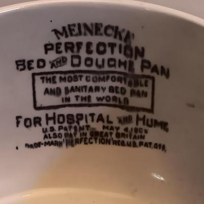 Antique Meinecke "Perfection" Bed Pan - Porcelain