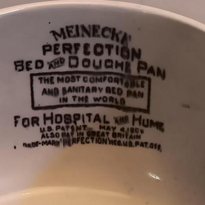 Antique Meinecke "Perfection" Bed Pan - Porcelain