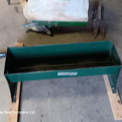 Antique canvas heavy duty fertilizer and seed Co, spreader and other Antique yard tools