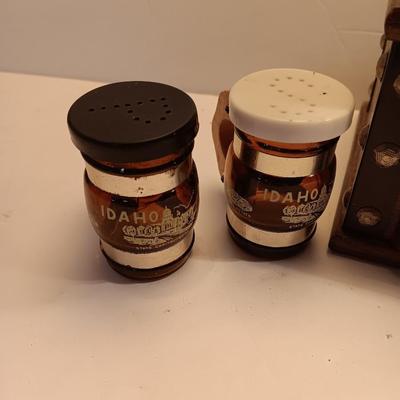 Coffee bean grinder with salt & pepper shakers