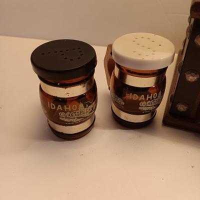Coffee bean grinder with salt & pepper shakers