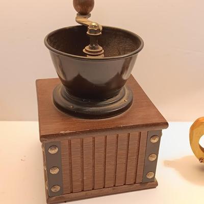 Coffee bean grinder with salt & pepper shakers