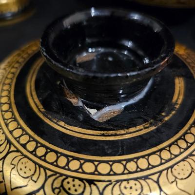 Assortment of Gold Lacquer Ware Bowls (D-JS)