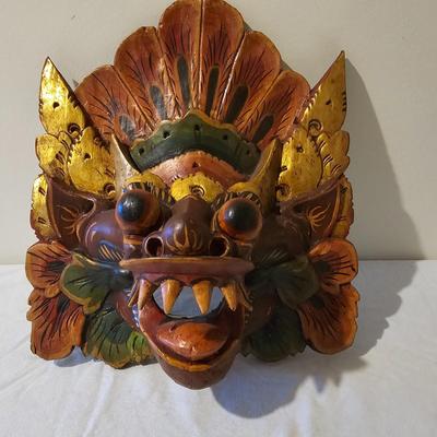 Pair of Balinese Wood Carved Tribal Masks (D-JS)