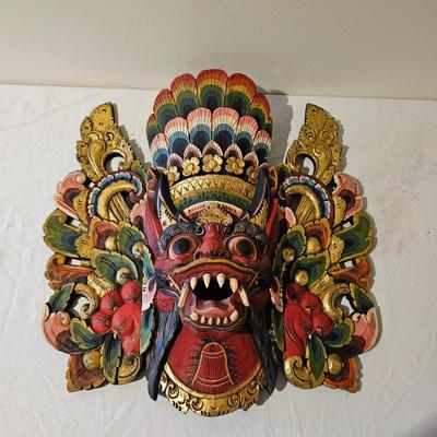 Pair of Balinese Wood Carved Tribal Masks (D-JS)