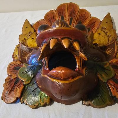 Pair of Balinese Wood Carved Tribal Masks (D-JS)