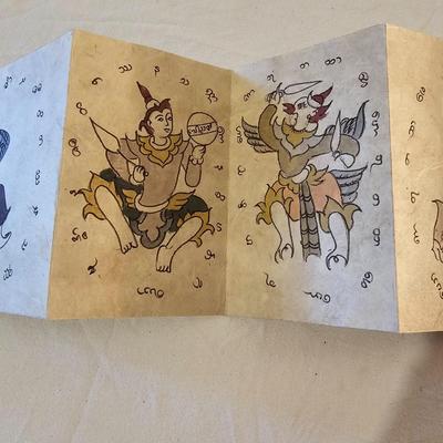 Wood Block Print Book & Palm Leaf Scroll (D-JS)