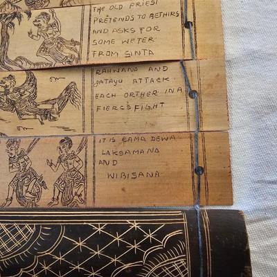 Wood Block Print Book & Palm Leaf Scroll (D-JS)