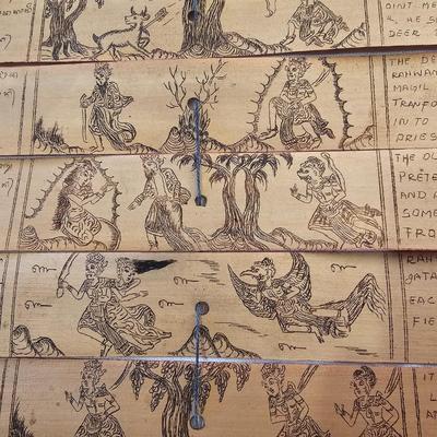 Wood Block Print Book & Palm Leaf Scroll (D-JS)