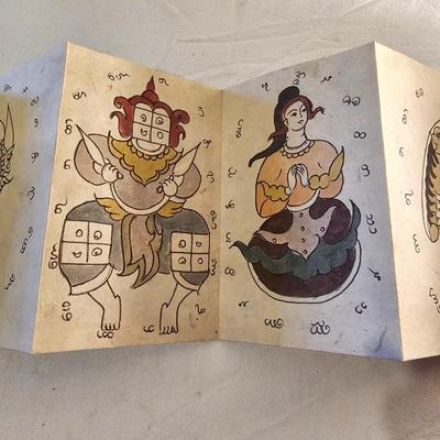 Wood Block Print Book & Palm Leaf Scroll (D-JS)