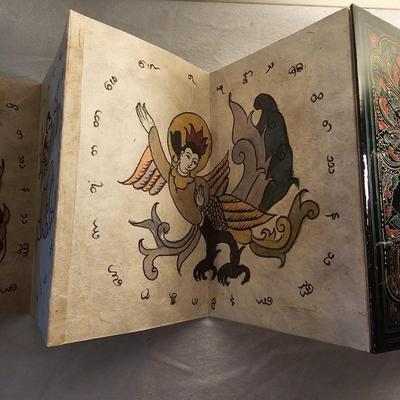 Wood Block Print Book & Palm Leaf Scroll (D-JS)