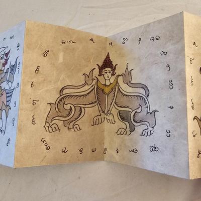 Wood Block Print Book & Palm Leaf Scroll (D-JS)