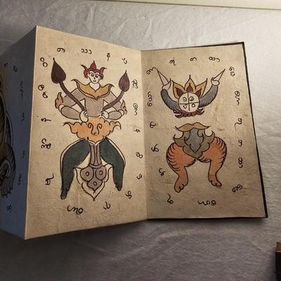 Wood Block Print Book & Palm Leaf Scroll (D-JS)