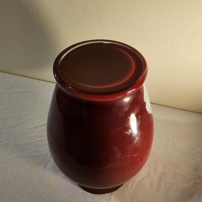 Vintage Glass Vase w/Decoration (D-JS)