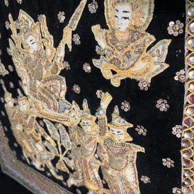 Burmese Kalaga Embroidered Wall Hanging & Pillows (D-MG)